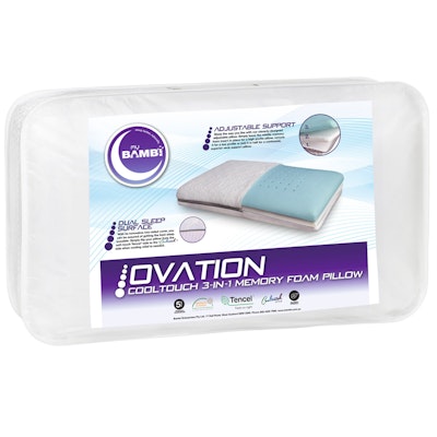 Bambi Ovation Adjustable Height Memory Foam Pillow Packaging