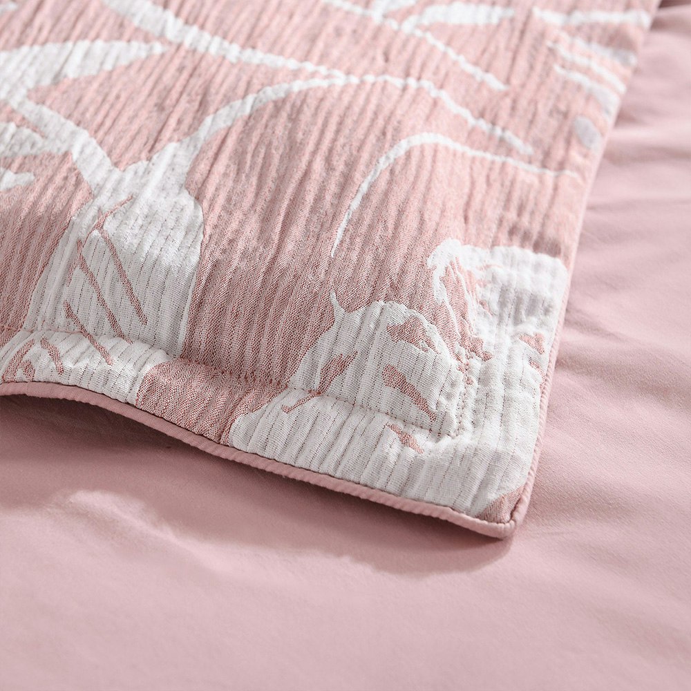 Renee Taylor Palm Tree Jacquard Quilt Cover Set Clay 5