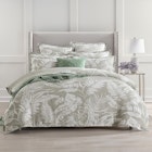 Renee Taylor Palm Tree Jacquard Quilt Cover Set Sage Green