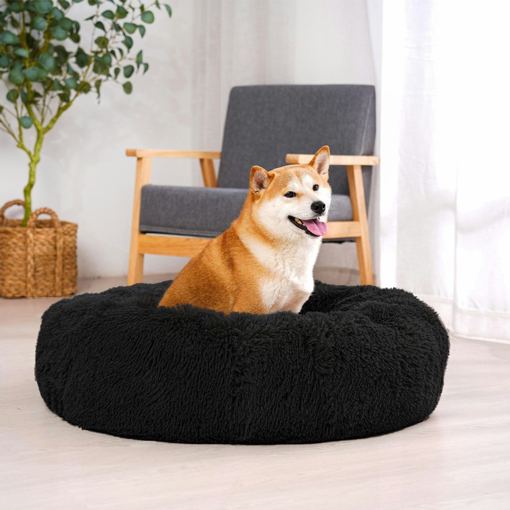 Paw Paws Non Slip Plush Faux Fur Pet Donut Bed