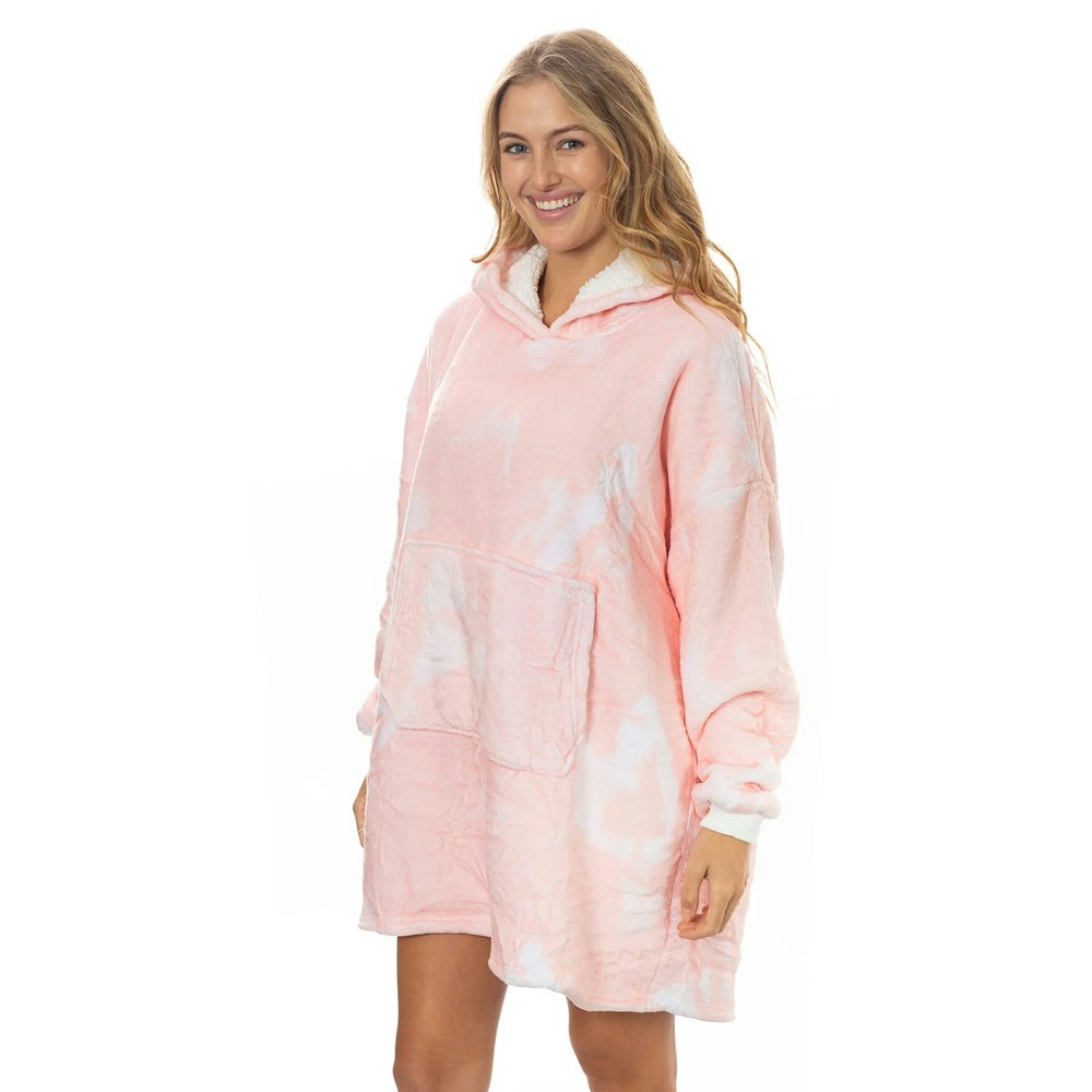 Royal Comfort Snug Hoodie Nightwear Peach Print