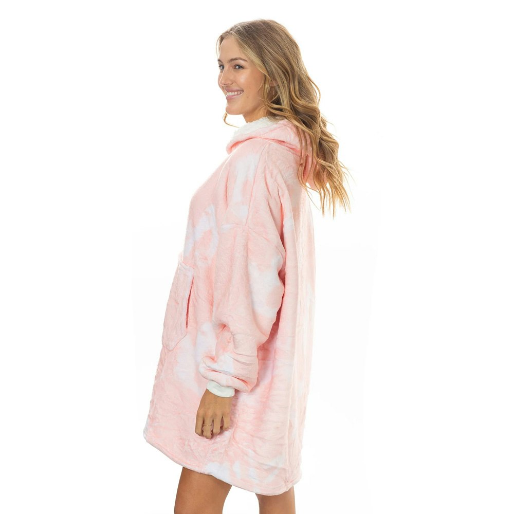 Royal Comfort Snug Hoodie Nightwear Peach Print