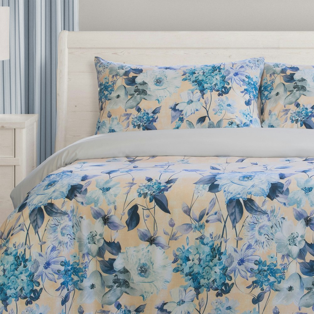 Ardor Boudoir Peach Blossom Printed Microfibre Quilt Cover Set