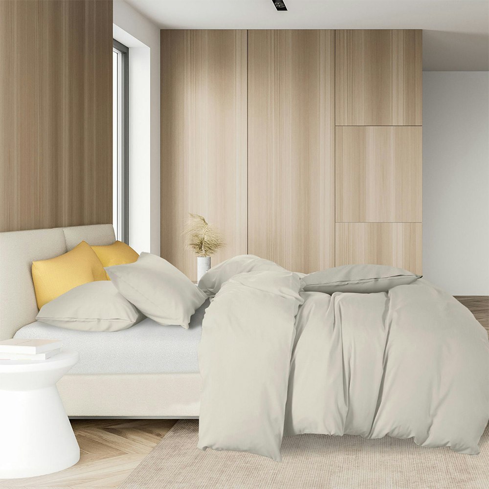 Royal Comfort 1000 Thread Count Cotton Blend Quilt Cover Set Pebble 2