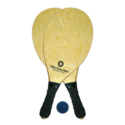 Vida Frescobol Blond Grain Beach Paddleball Racquet Set