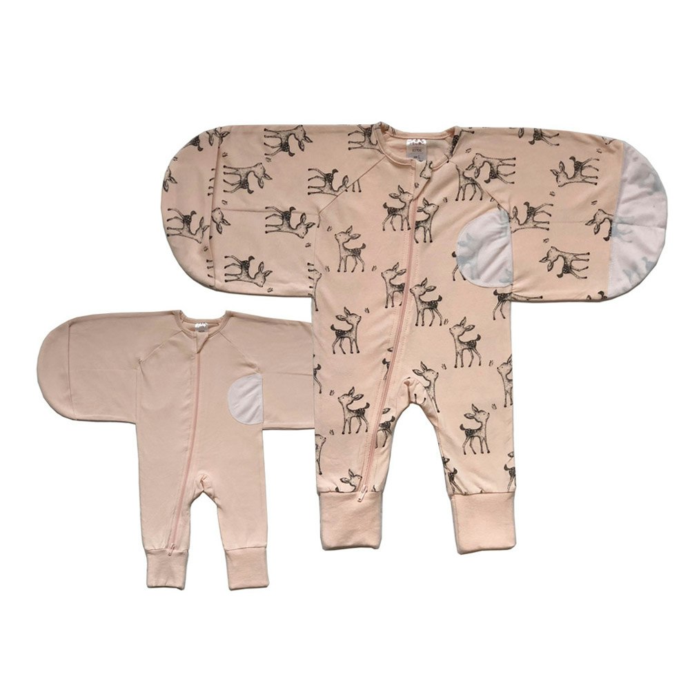 Plum Pink Deer Swaddle Suit 0.5 Tog 2 Pack