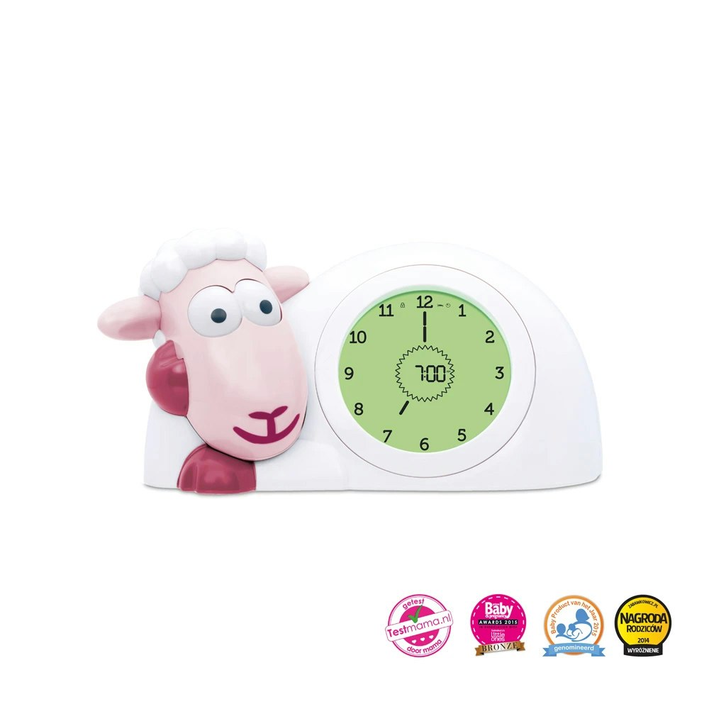 ZAZU Sam the Lamb Sleeptrainer Clock With Nightlight Pink