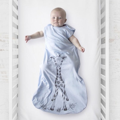 Plum Jersey Sleep Bag 1 Tog Blue Giraffe with Baby