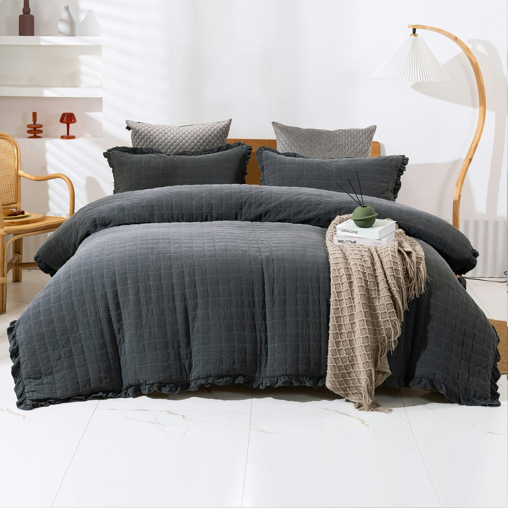 Dreamaker Premium Quilted Sand Wash Quilt Cover Set