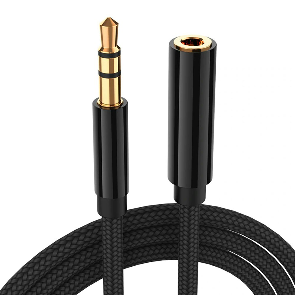 3.5mm Male to Female Black Audio Extension Cable
