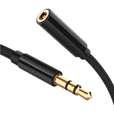 3.5mm Male to Female Black Audio Extension Cable