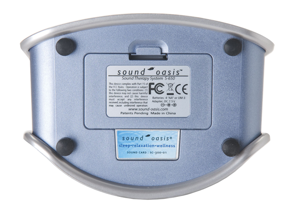 Sound Oasis S-650 Sleep Sound White Noise Machine Bottom