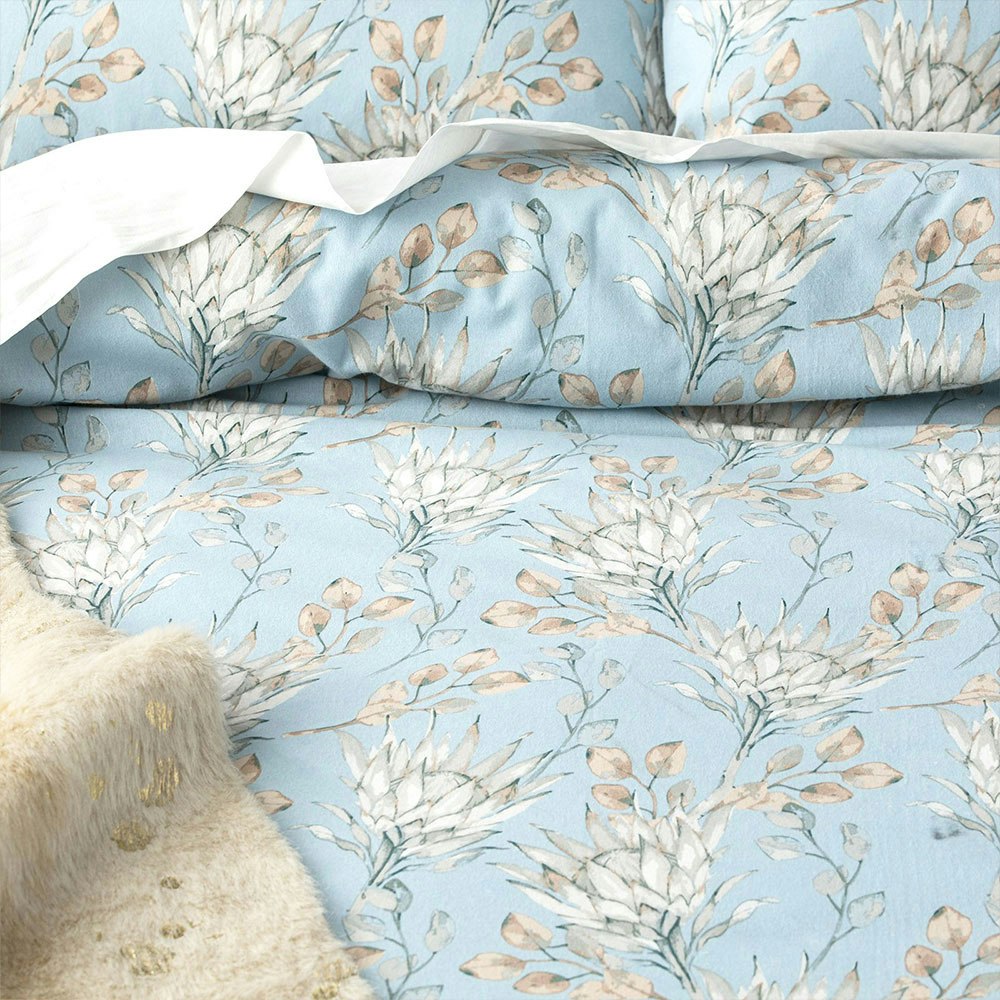 Park Avenue Protea Egyptian Cotton Flannelette Quilt Cover Set Texture