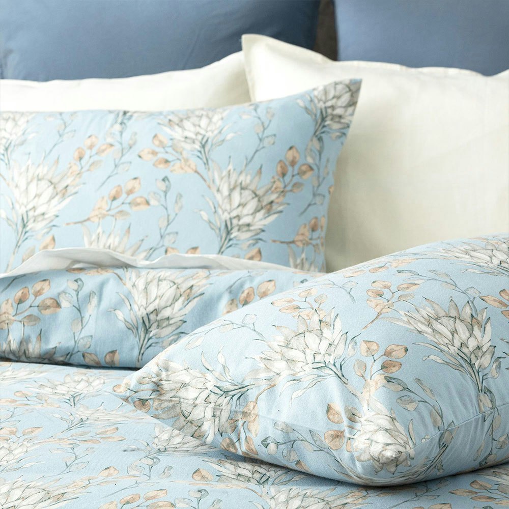 Park Avenue Protea Egyptian Cotton Flannelette Quilt Cover Set Pillowcases