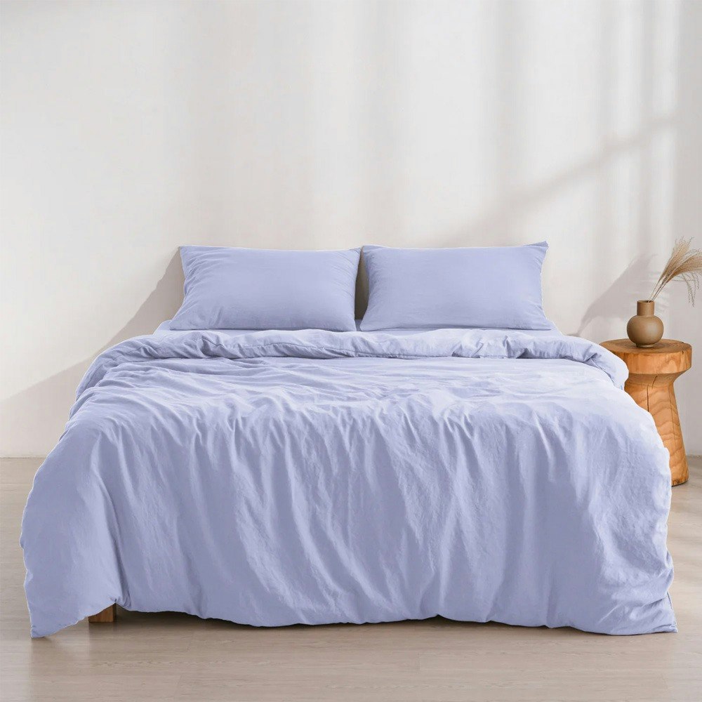 Dreamaker Superfine Washed Microfibre Quilt Cover Set Lilac