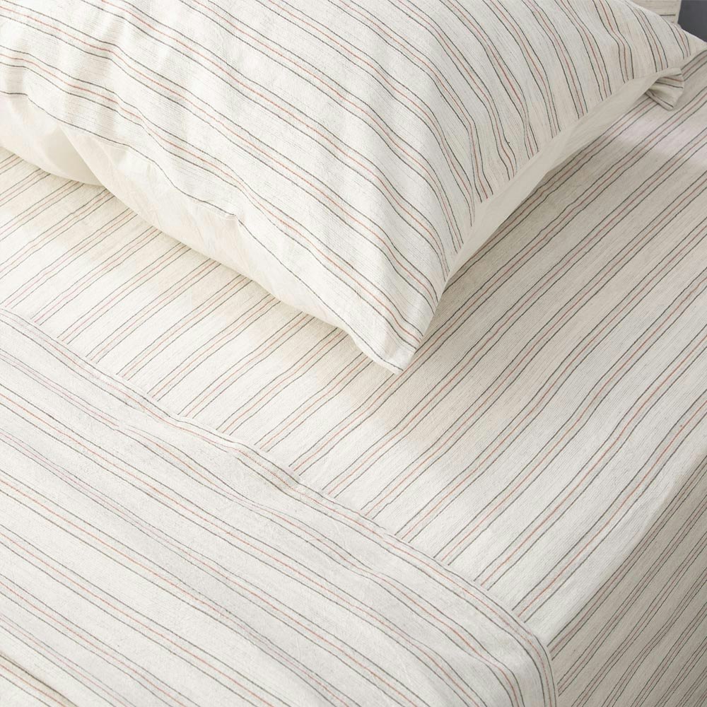 Renee Taylor Ticking Stripe 250 Thread Count Cotton Sheet Set Pillows