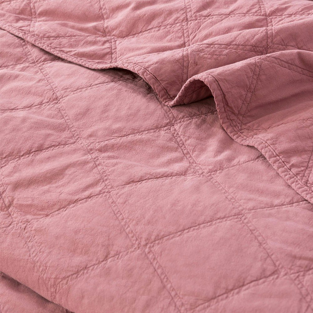Renee Taylor Attwood Vintage Stone Washed Cotton Quilted Coverlet Set Rose
