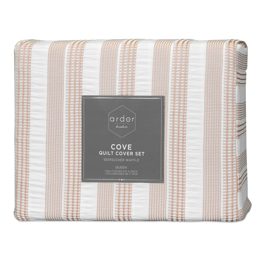 Ardor Boudoir Cove Seersucker Waffle Quilt Cover Set