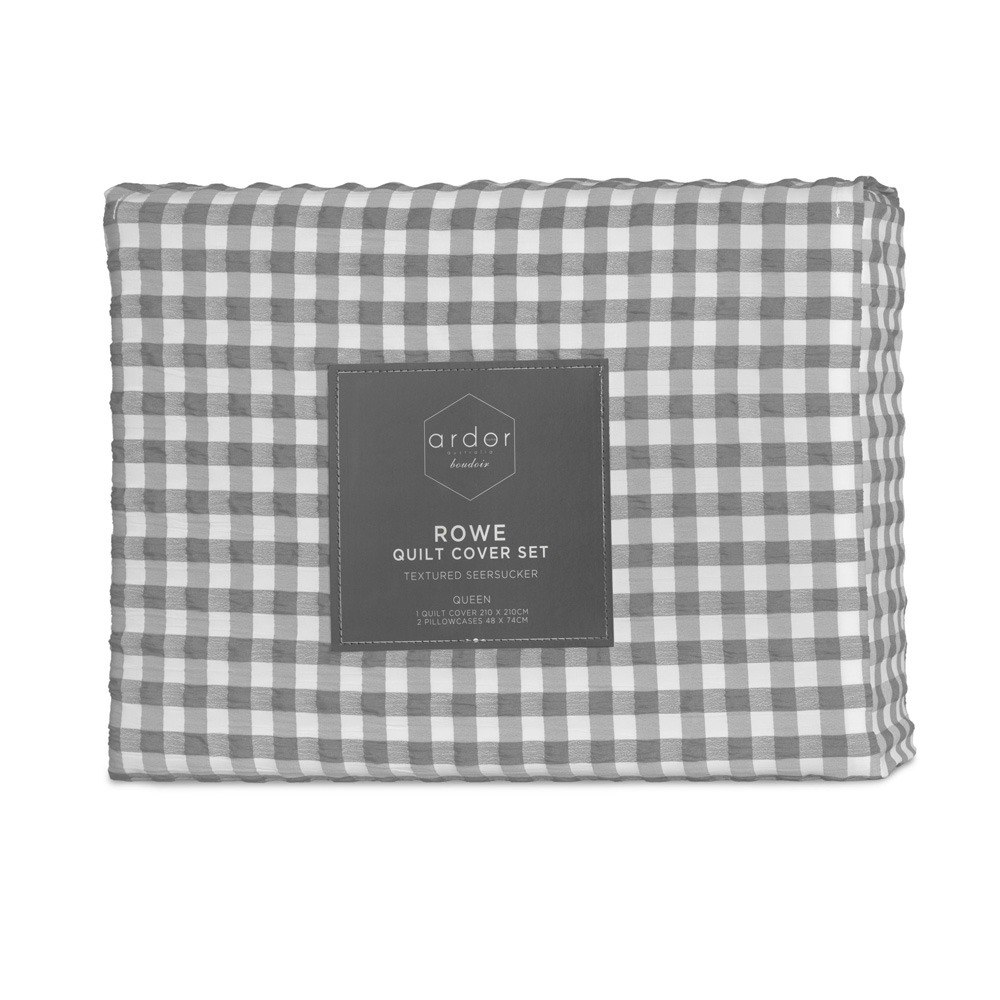 Ardor Boudoir Rowe Quilt Cover Set Grey