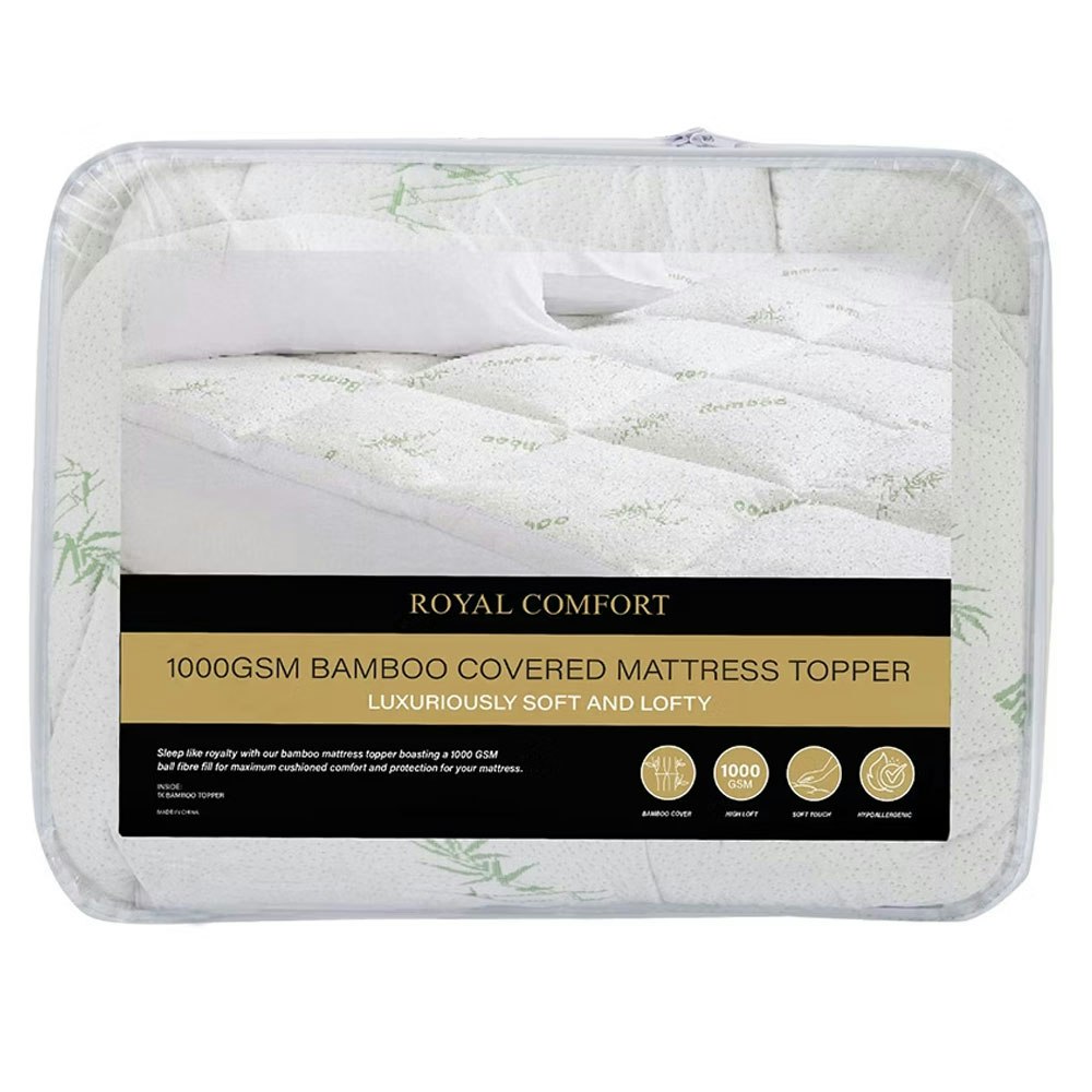 Luxury 1000 GSM Bamboo Covered Mattress Topper Packaging