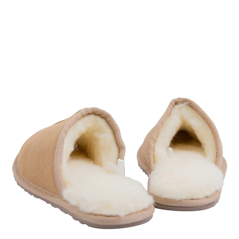 Uggaroo Beige Leather Scuff Slippers Mens
