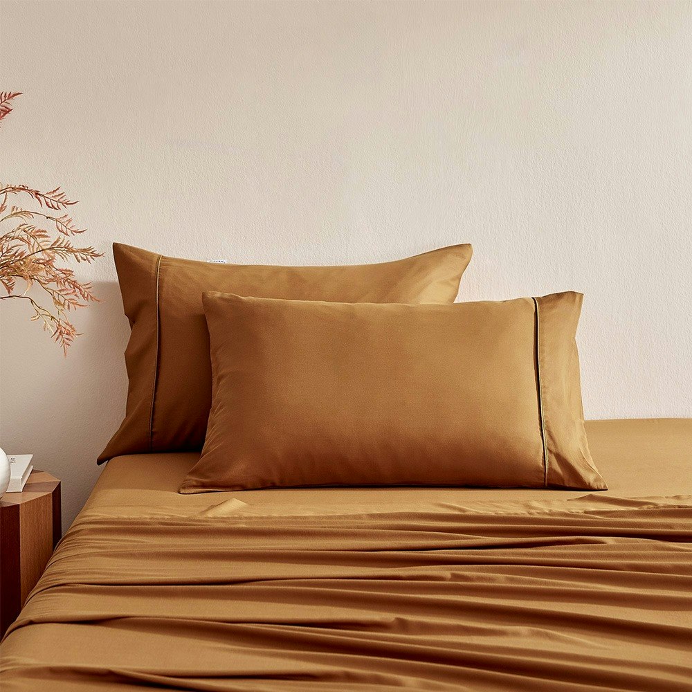 Serene 400TC Bamboo Cotton Blend Sateen Sheet Set Rust