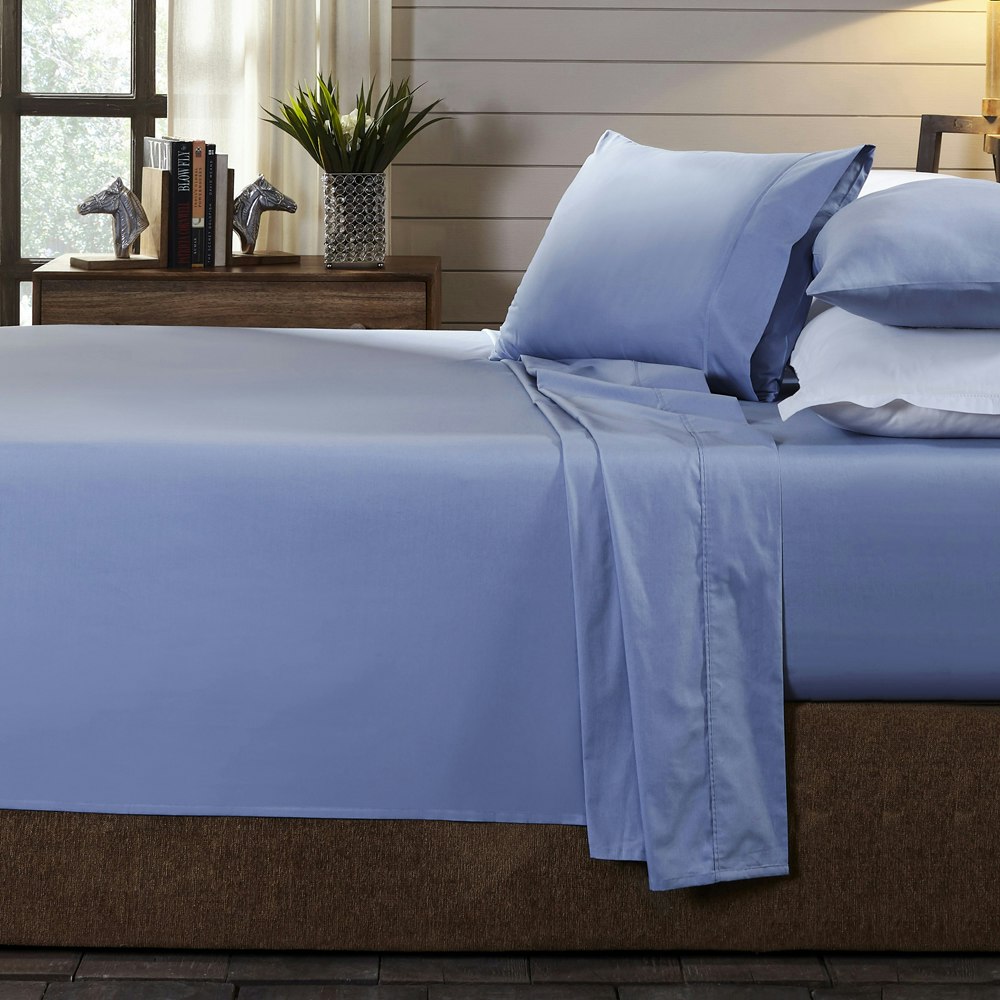 100% Organic 4 Piece Cotton Sheet Set New Indiigo