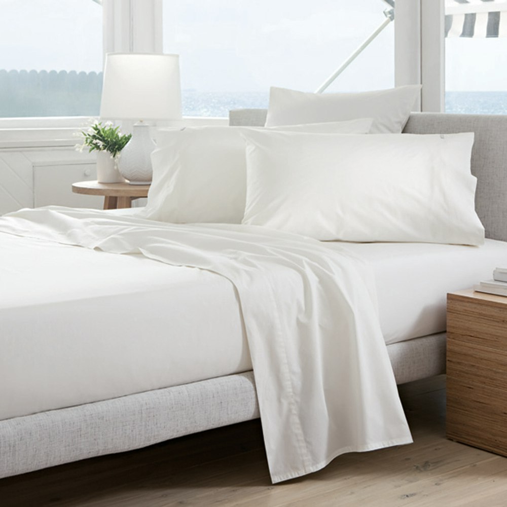 Sheridan 300TC Classic Percale Cotton Sheet Set Snow