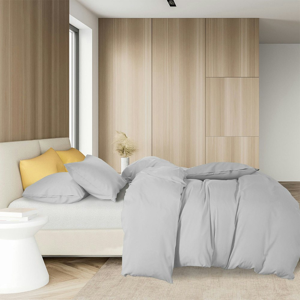 Royal Comfort 1000 Thread Count Cotton Blend Quilt Cover Set Silver 2