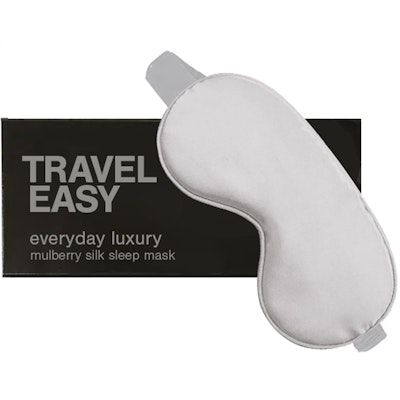 Travel Easy Luxurious Mulberry Silk  Silver Grey Sleep Mask