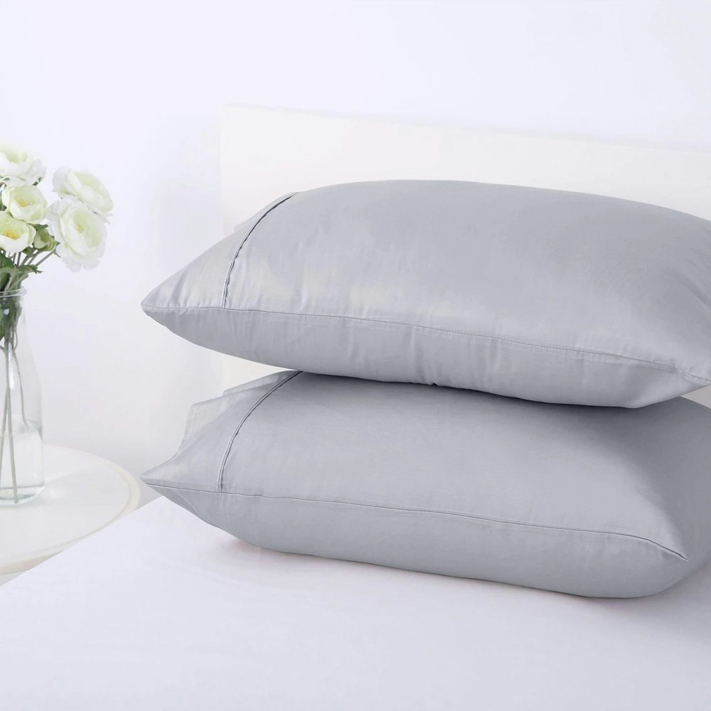 Dreamaker 300 Thread Count Cotton Sateen Pillowcases Twin Pack