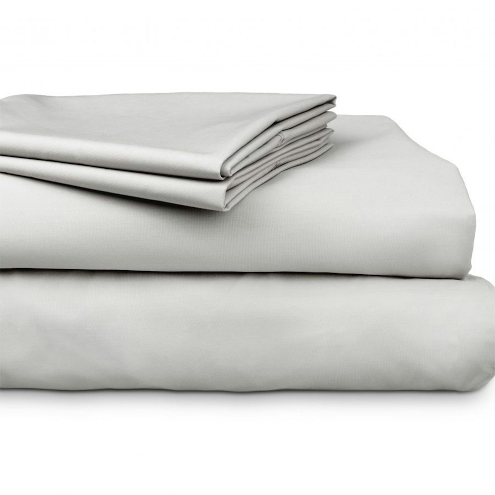 Algodon 300 Thread Count Percale Cotton Sheet Set Silver
