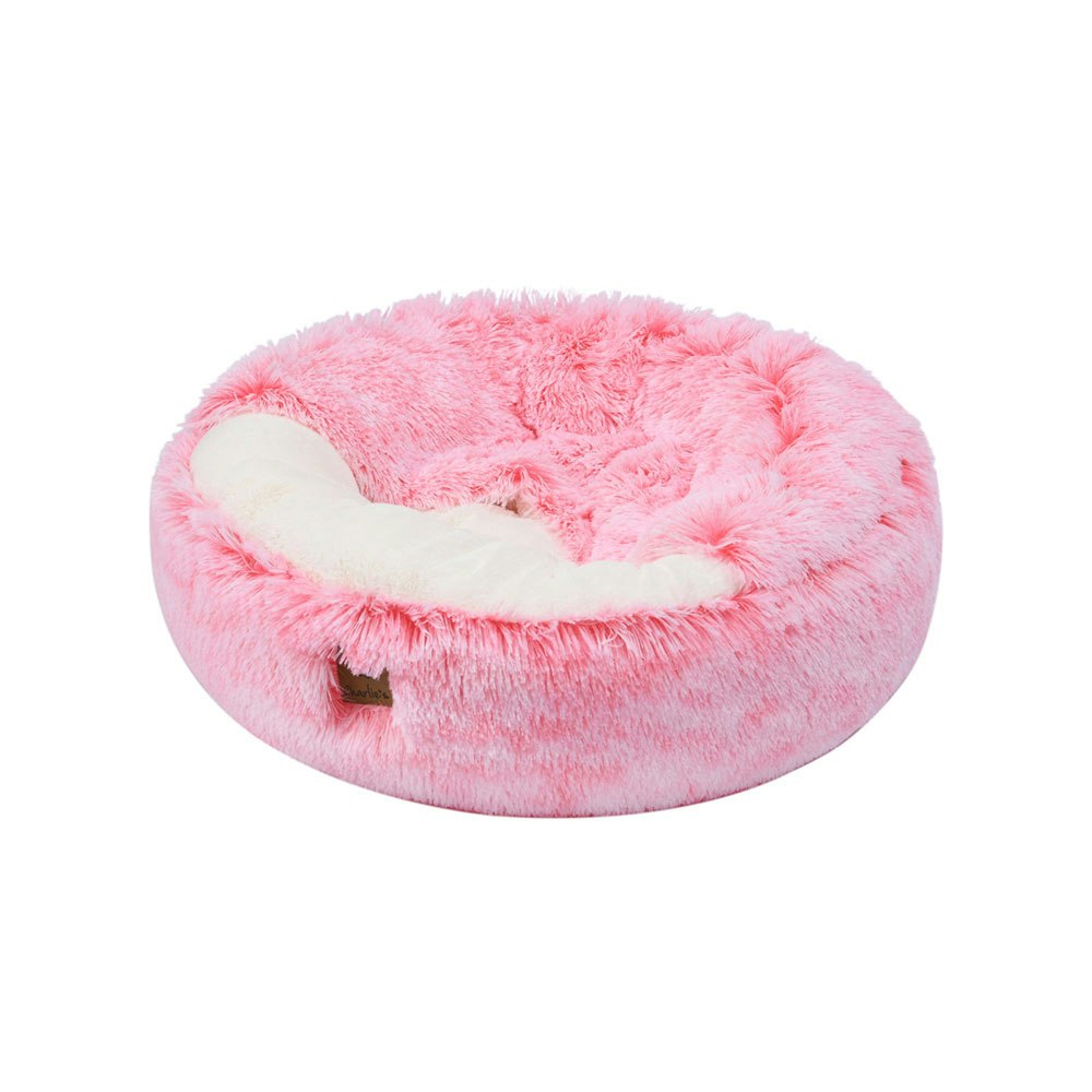 Charlie's Snookie Hooded Pet Bed in Faux Fur Ombre Pink 2
