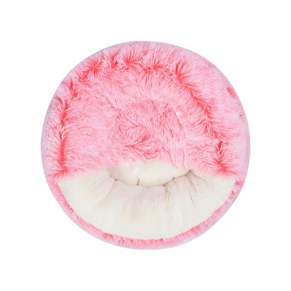 Charlie's Snookie Hooded Pet Bed in Faux Fur Ombre Pink 3
