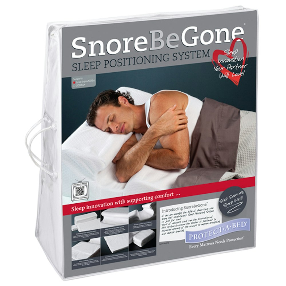 SnoreBeGone Sleep Positioning System Anti Snoring Pillow Packaging