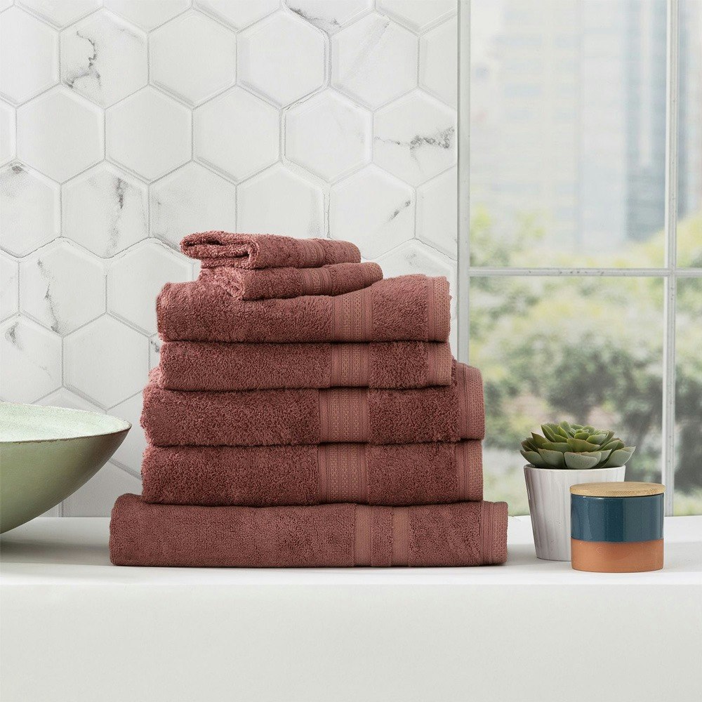 Renee Taylor Stella Super Soft Bamboo Cotton Bath Towels Brick