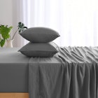 Dreamaker Superfine Washed Microfibre Sheet Set Charcoal