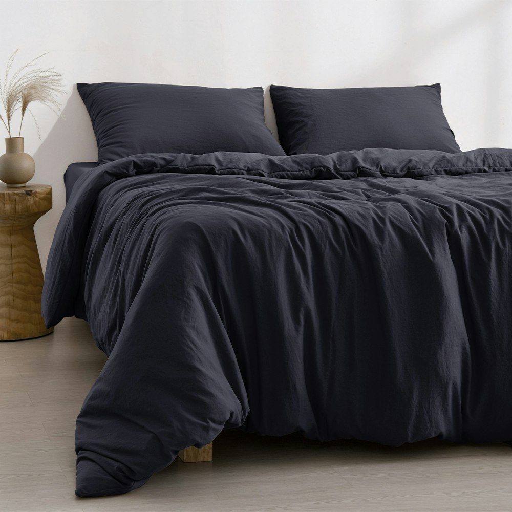 Dreamaker Superfine Washed Microfibre Sheet Set Navy