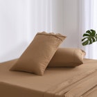 Dreamaker Superfine Washed Microfibre Sheet Set Rust 2