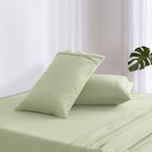 Dreamaker Superfine Washed Microfibre Sheet Set Sage Green 2