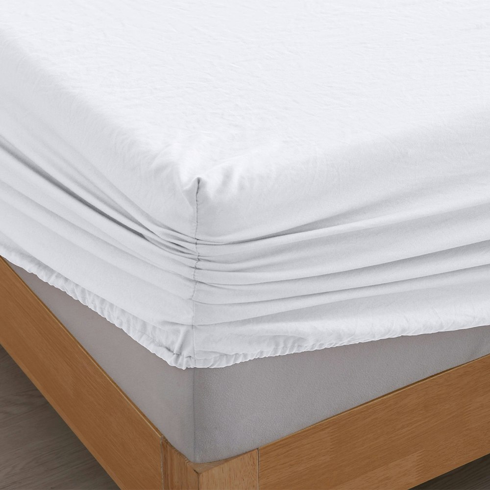 Dreamaker Superfine Washed Microfibre Sheet Set White 4