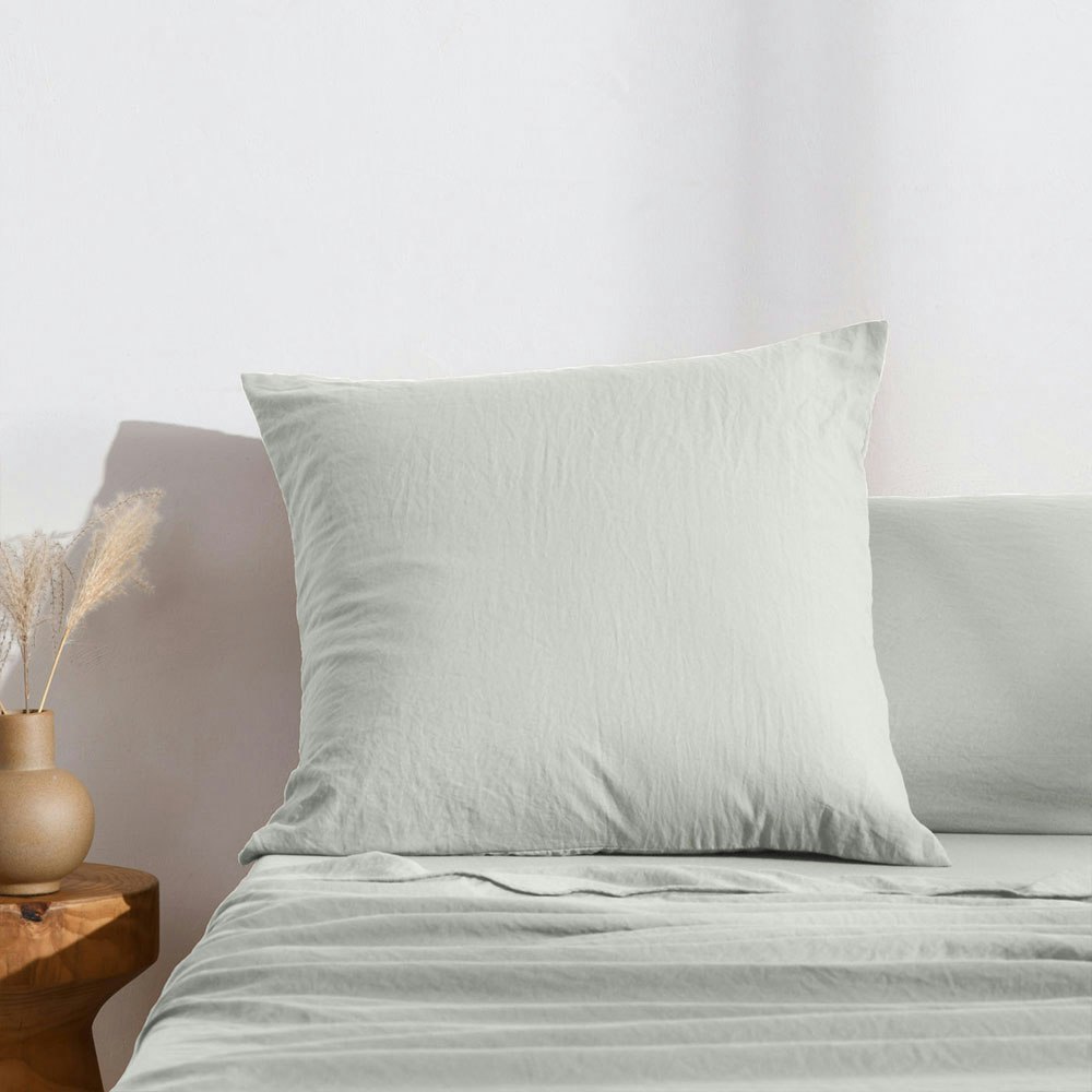 Dreamaker Superfine Washed Microfibre European Pillowcase Dove Grey 2