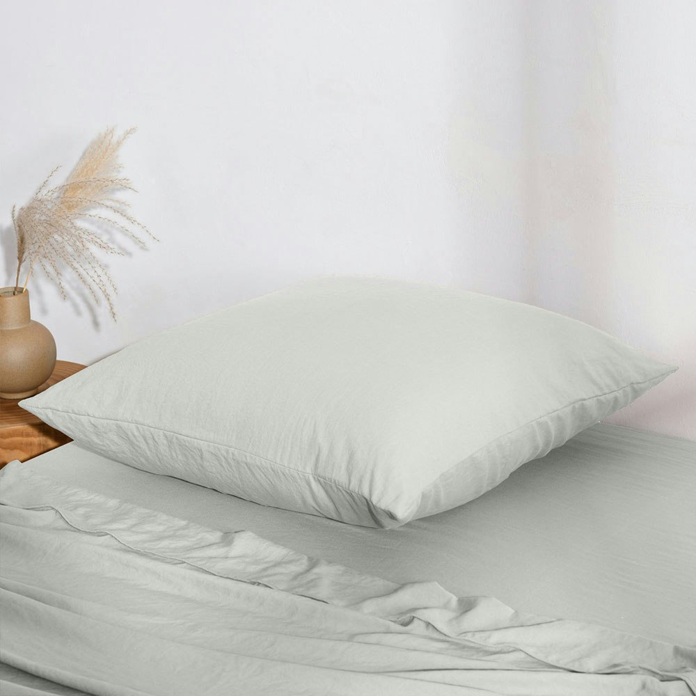 Dreamaker Superfine Washed Microfibre European Pillowcase Dove Grey 3