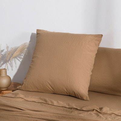 Dreamaker Superfine Washed Microfibre European Pillowcase Rust