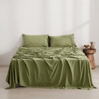 Dreamaker Superfine Washed Microfibre Sheet Set Olive