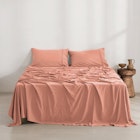 Dreamaker Superfine Washed Microfibre Sheet Set Pink Clay