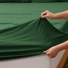 Dreamaker Superfine Washed Microfibre Combo Fitted Sheet Set Hunter Green