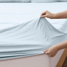 Dreamaker Superfine Washed Microfibre Combo Fitted Sheet Set Ice Blue