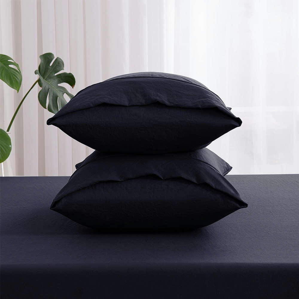 Dreamaker Superfine Washed Microfibre Combo Fitted Sheet Set Navy