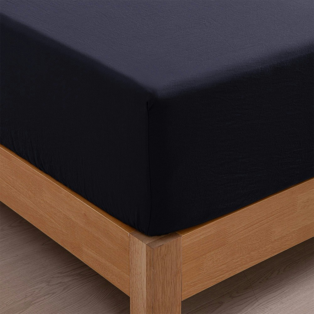 Dreamaker Superfine Washed Microfibre Combo Fitted Sheet Set Navy